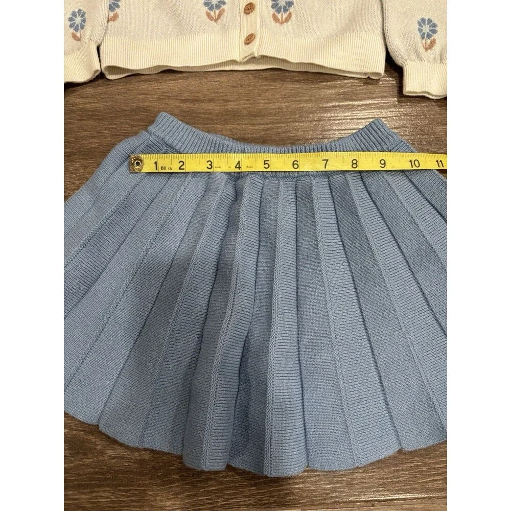 Haute Hippie Girls Size 4 Sweater‎ & Skirt Set Blue Floral